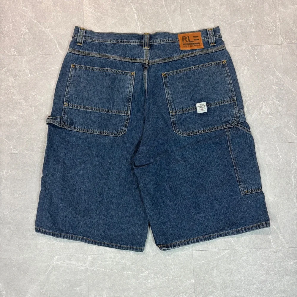 Polo Jeans Co Ralph Lauren Mens 36 Carpenter Shorts Blue Denim Baggy Y2K Utility